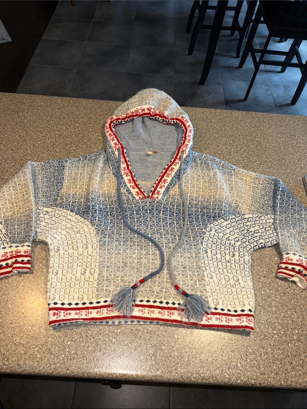 Pilcro Anthropologie Dolmen Fair Isle Hooded Sweater